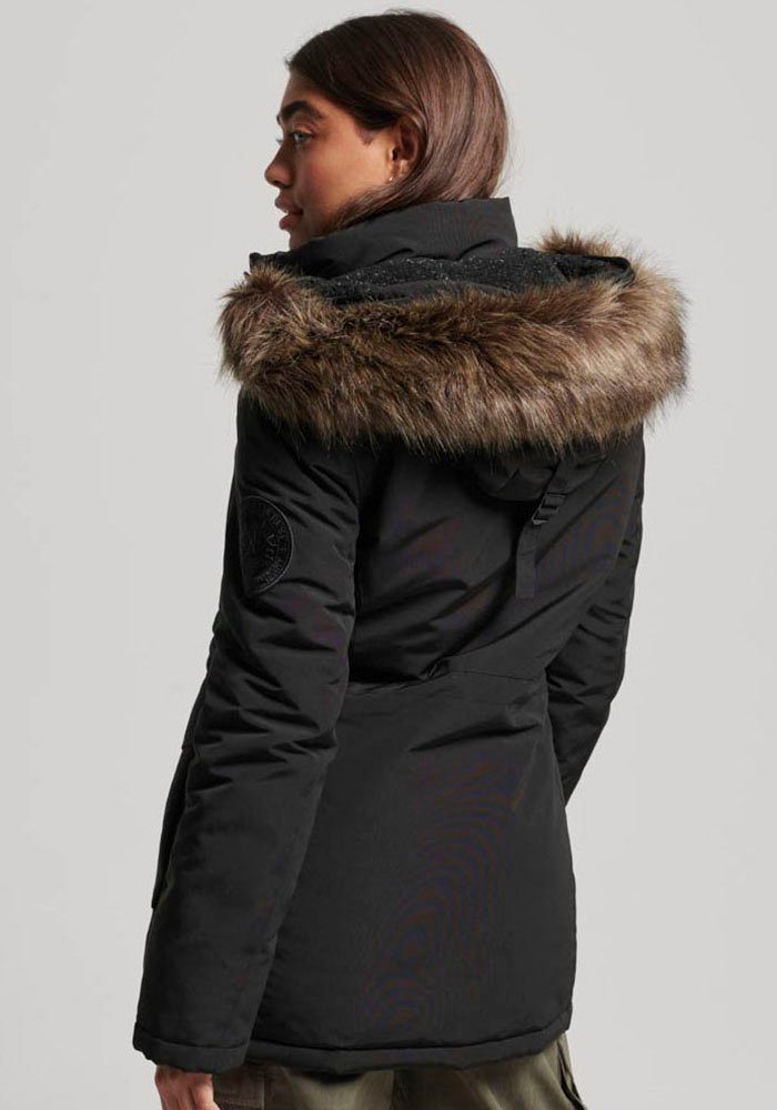 Passform HOODED – Steppjacke Superdry FUR Lässige PARKA, die Passform EVEREST Superdry klassische FAUX