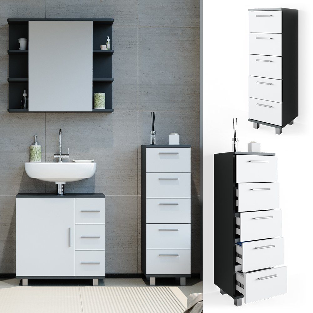 Vicco Midischrank Ilias, Weiß/Anthrazit, 30 x günstig online kaufen