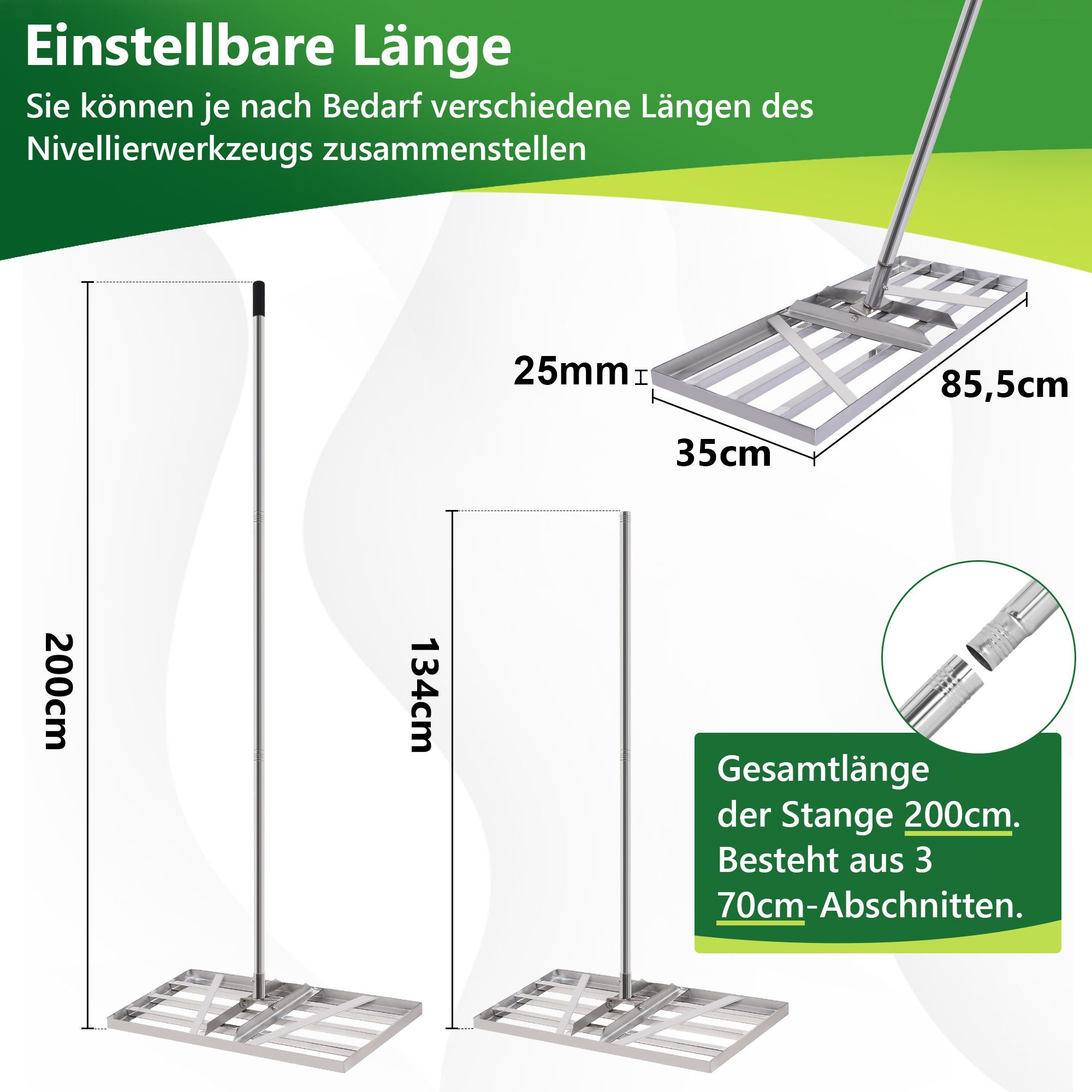 XERSEK Rasenlüfter Rakel Rasen 85*35cm, V2A-Edelstahl günstig online kaufen