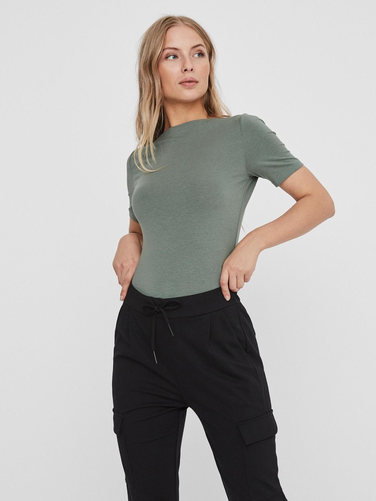 Vero Moda T-Shirt Basic Stretch mit U-Boot-Ausschnitt VMPANDA VMPANDA MODAL günstig online kaufen