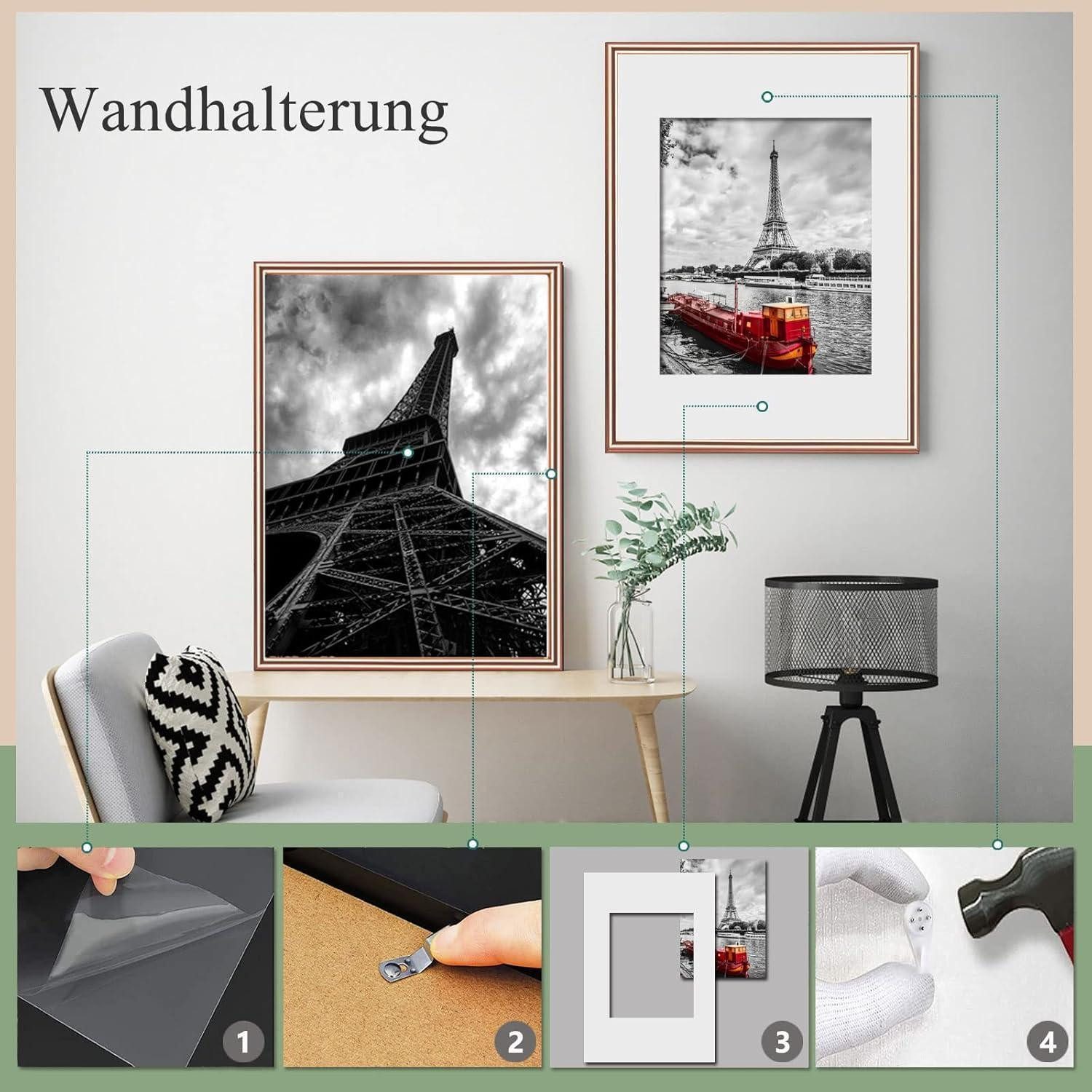 LuxusKollektion Bilderrahmen-Set Bilderrahmen A3 Gold 5er Set mit Plexiglas