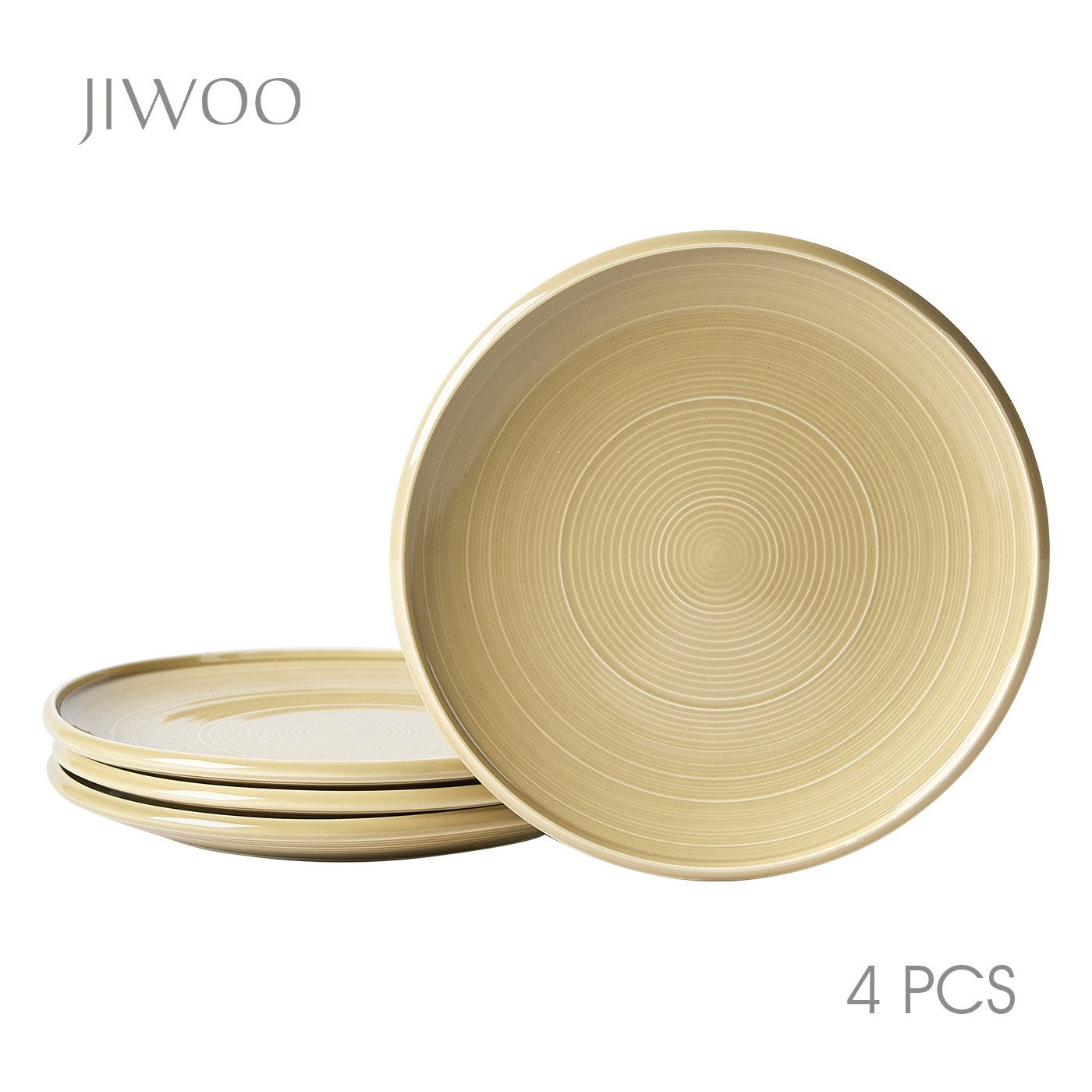 JIWOO Тарелки 4er,Ø21,5cm,Frühstücksteller,Salatteller,Dessertteller,Pastateller, (4 St), Keramik,Mikrowellen-und spülmaschinenfest,Rutschfest,langlebig
