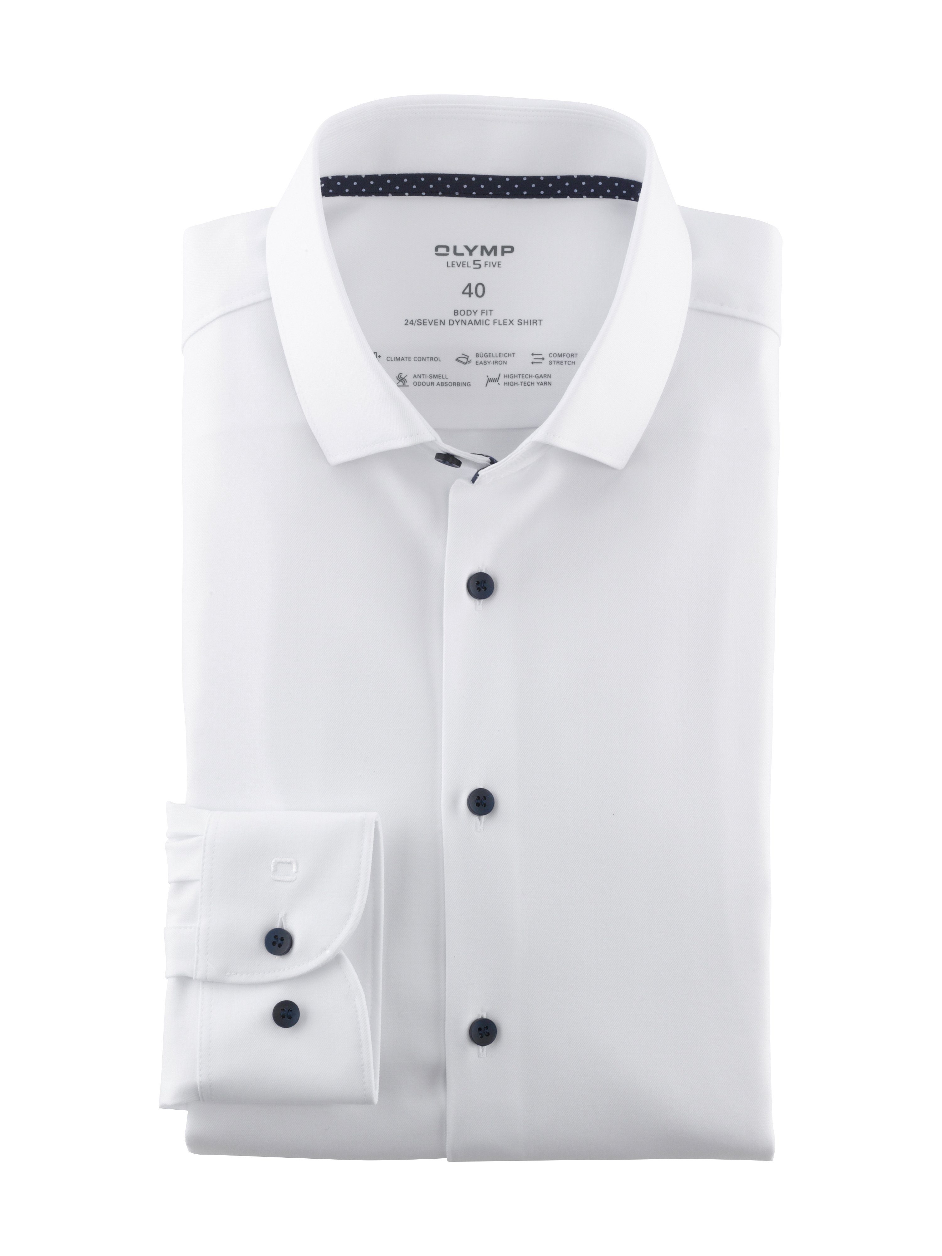OLYMP Langarmhemd OLYMP Level Five 24/Seven Weiß | Hemden