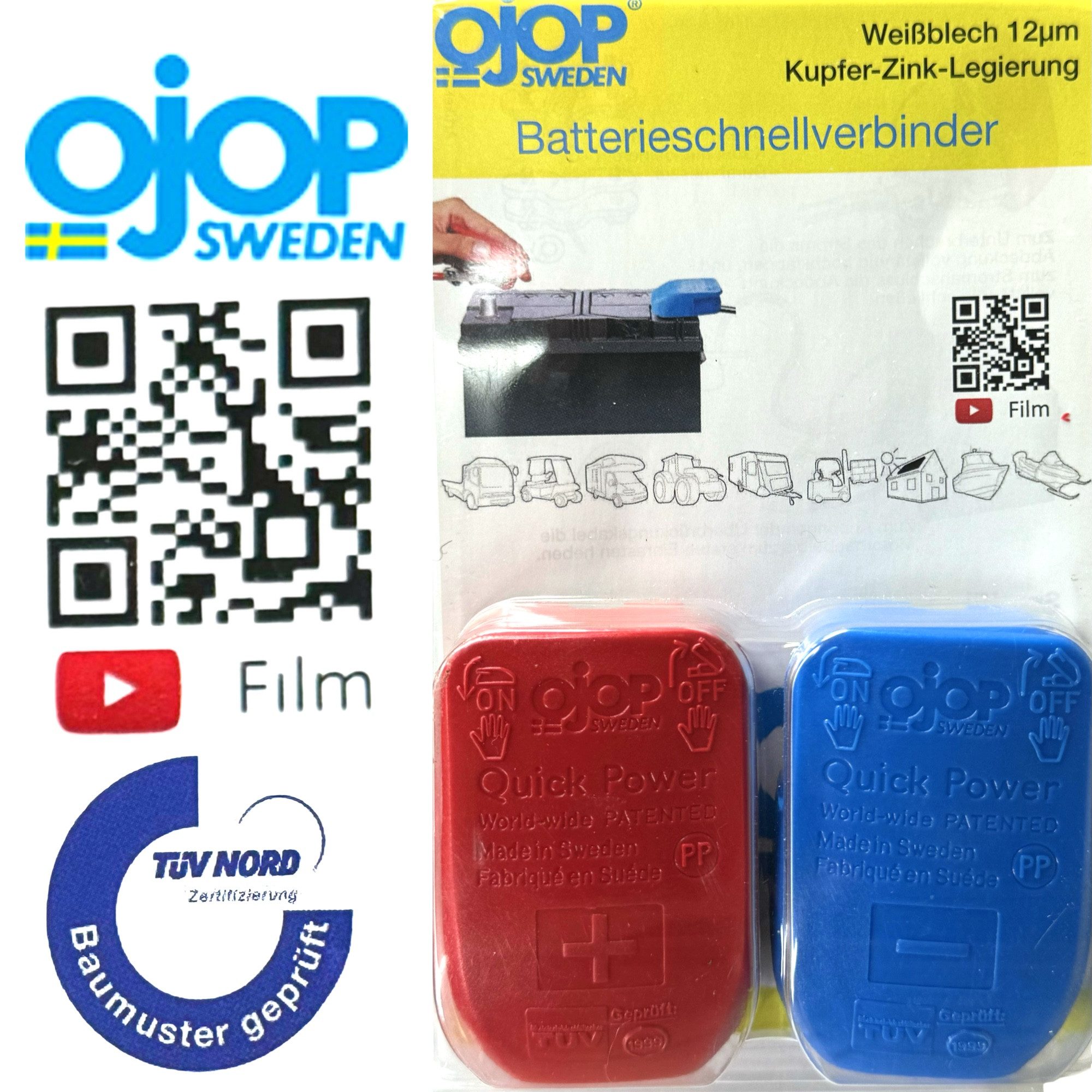 Ojop Motorboot OJOP Batterieschalter Schnellverbinder und Batteriekupplung