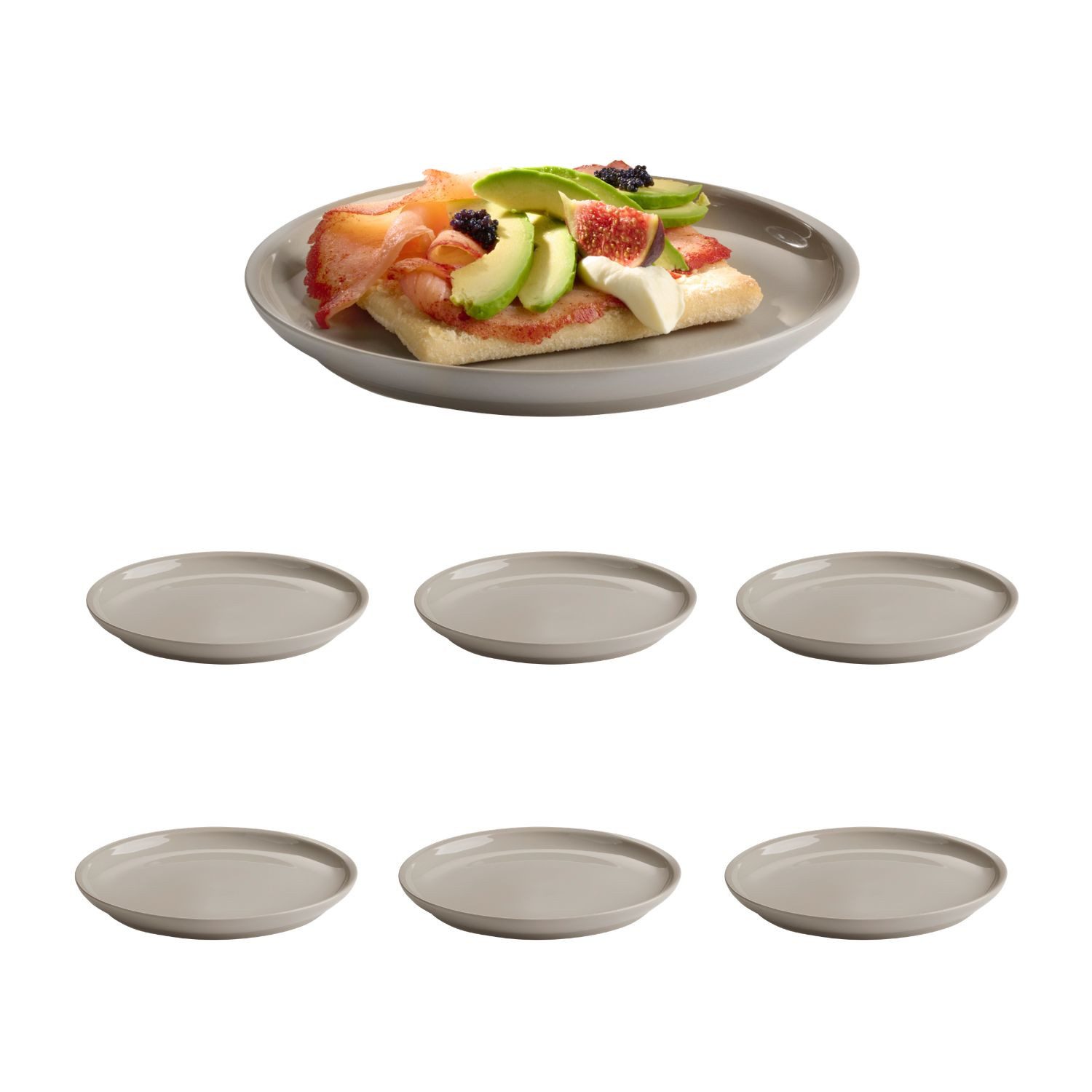 APS Teller SNUG, (6 St), Ø 20,5 cm, H: 2 cm, Porzellan, 6 Stück