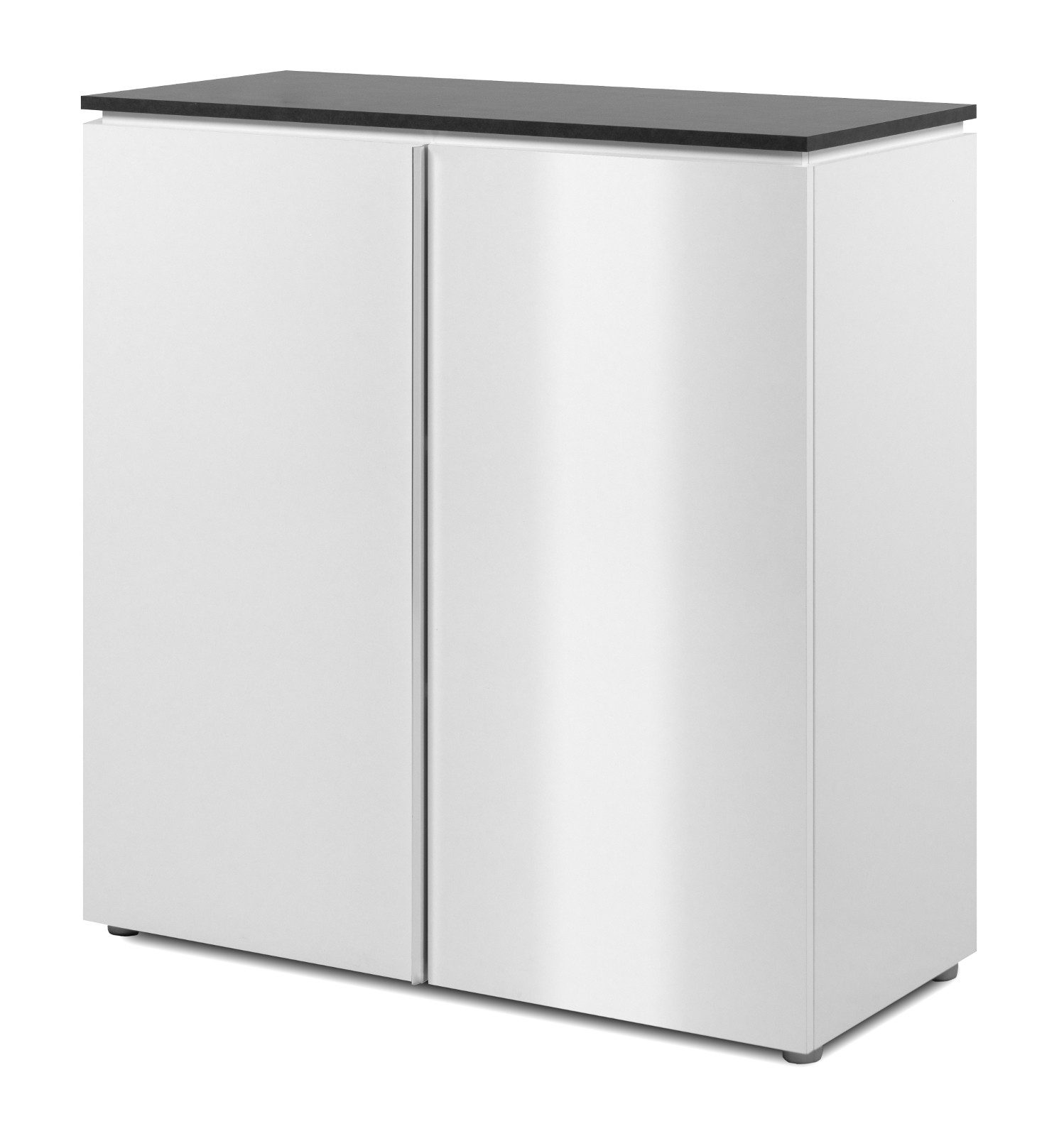Furn.Design Kommode Briec (Mehrzweckkommode in weiß glänzend mit grau, 89 x 92 cm), Seidenglanz