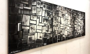 WandbilderXXL XXL-Wandbild NYC-Construct 210 x 70 cm, Abstraktes Gemälde, handgemaltes Unikat