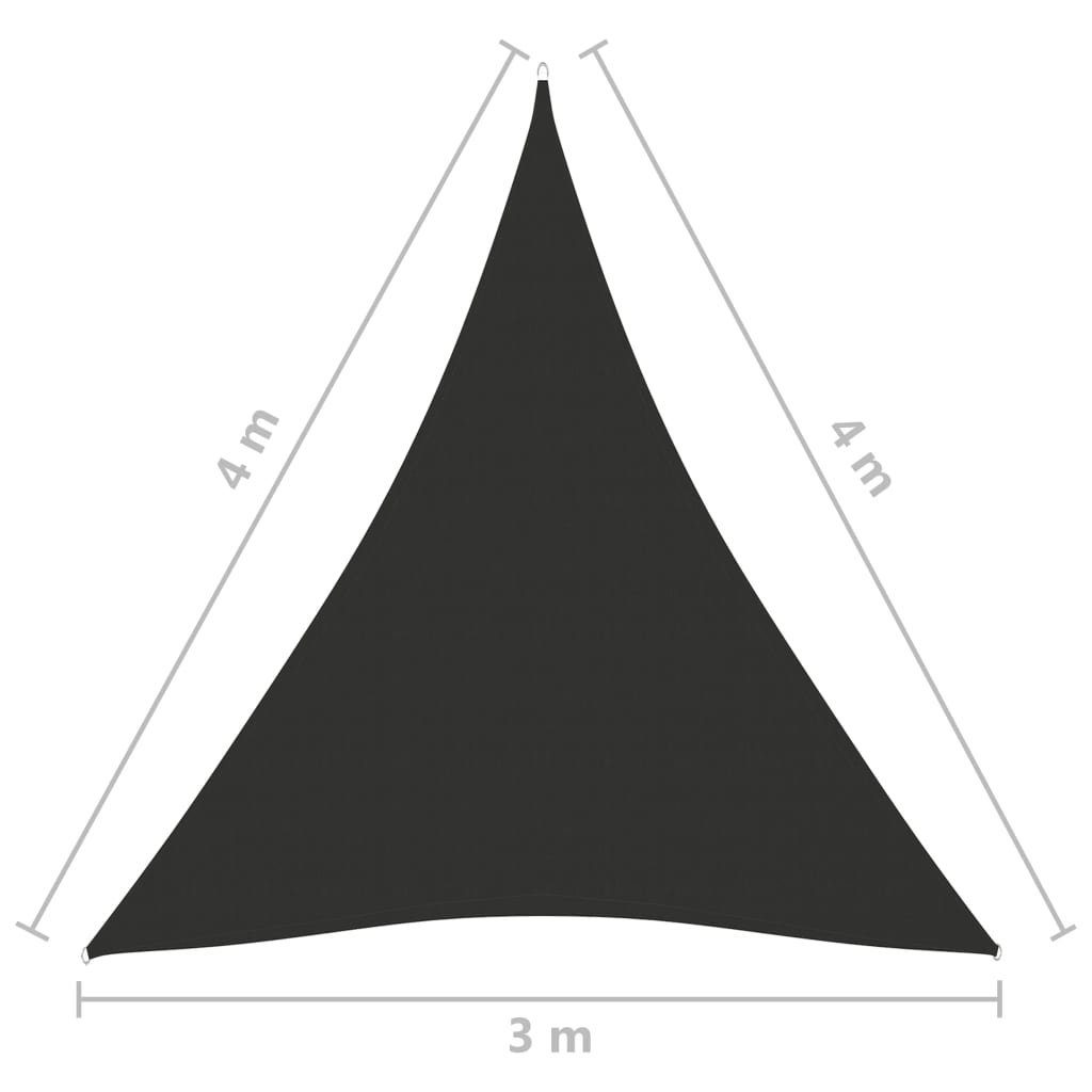 vidaXL Sonnensegel 3 x 4 x 4 m Sonnensegel Oxford-Gewebe Dreieckig 3x4x4 m Anthrazit Besc