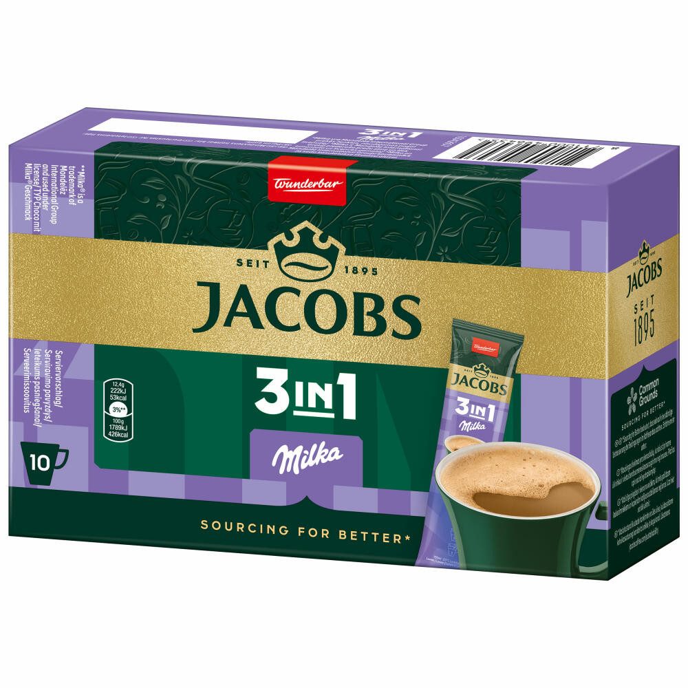 JACOBS Kaffee 3in1 Milka, 10 Sticks