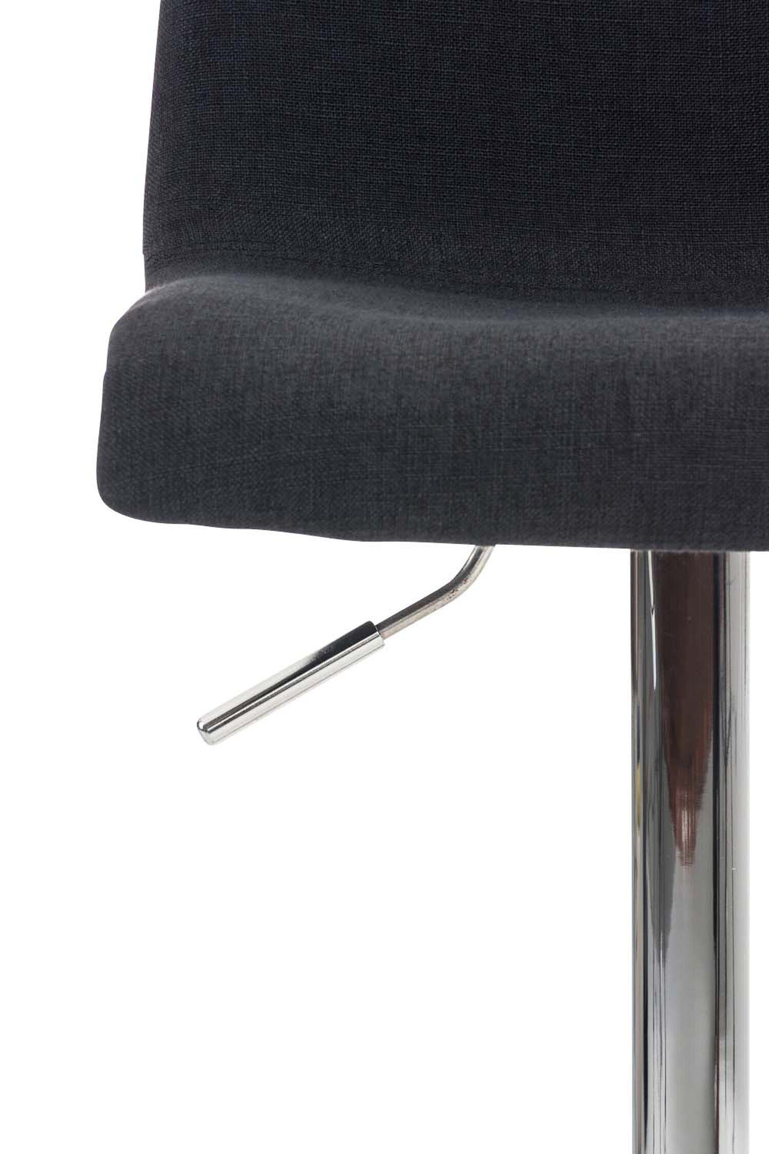 Gestell - (mit - & Hoover Sitzfläche: Barhocker Theke Küche Hocker für - Fußstütze Chrom Schwarz Metall Stoff Tresenhocker), TPFLiving
