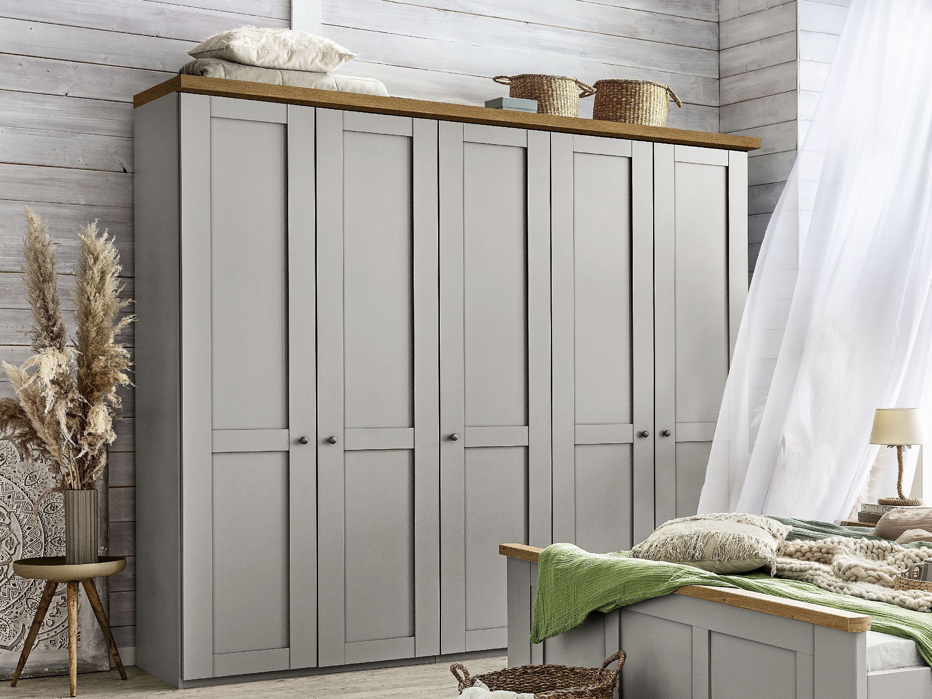 SANSIBAR LIVING Kleiderschrank Kleiderschrank SANSIBAR AALBORG BHT 250x216x58 cm grau