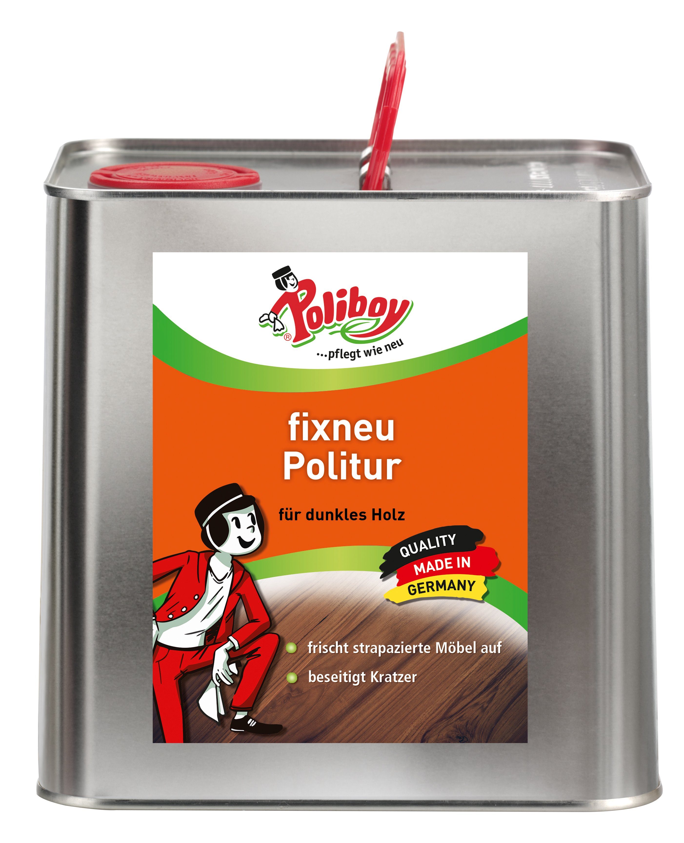 poliboy Fixneu Möbelpolitur dunkel - 2,5 Liter Möbelreiniger (für dunkle Oberflächen - Made in Germany)