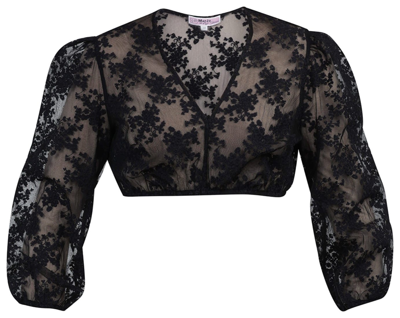 MarJo Dirndlbluse Dirndlbluse Teilheim schwarz