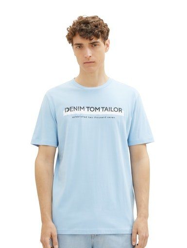 TOM TAILOR Denim T-Shirt mit Logofrontprint