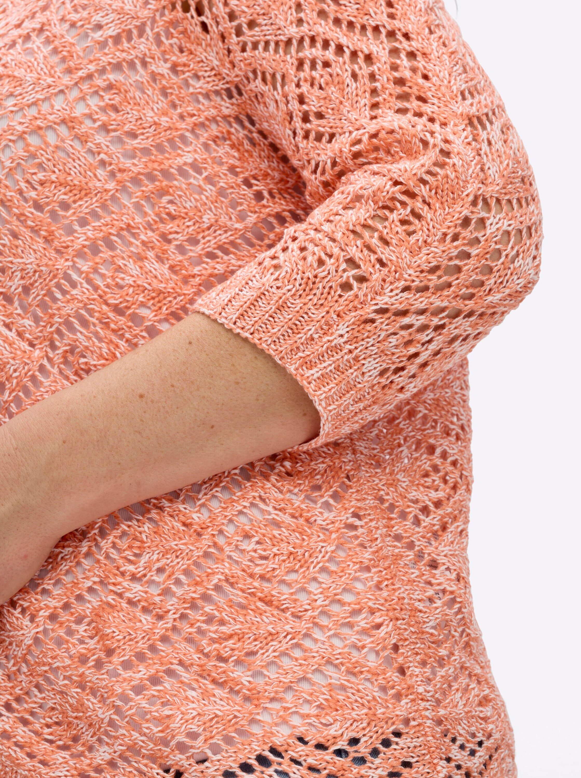 Sieh an! Strickjacke Ajour-Strickjacke 3/4-Arm Ajourstrick – Bild 4 von 5