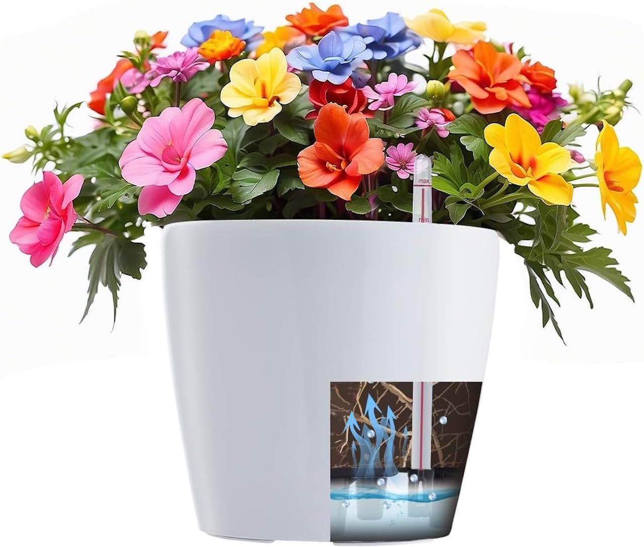 Blauesmeer Blumentopf mit Bewässerungssystem & Gießanzeiger, günstig online kaufen