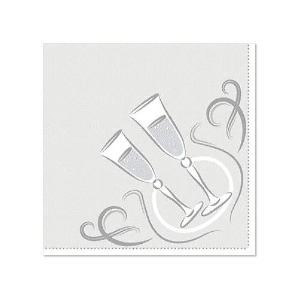 PAPSTAR Papierserviette 20 Servietten 1/4-Falz 25 cm x 25 cm silber "Festive Moments"