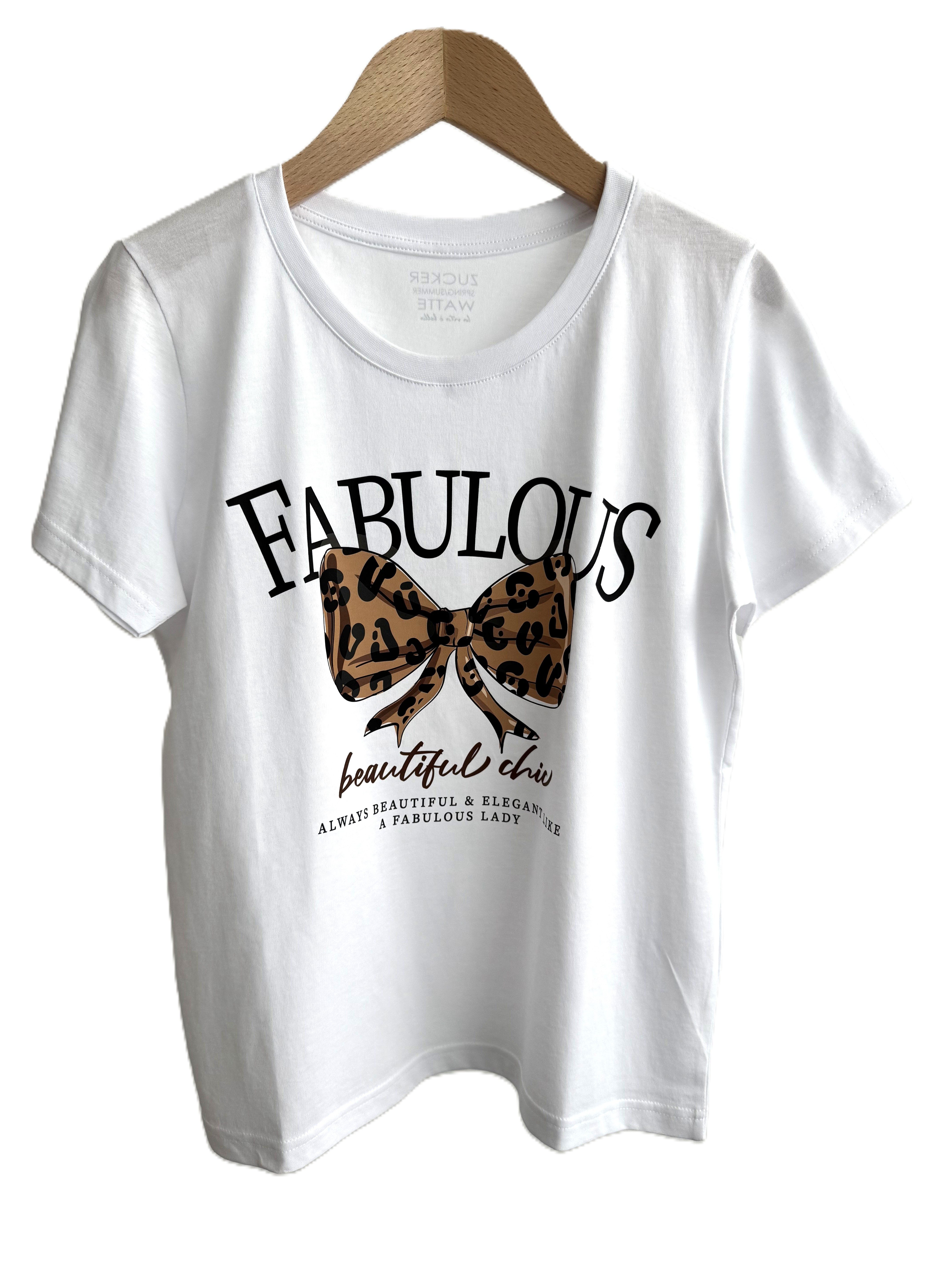 Zuckerwatte Print-Shirt Rundhalsshirt "Fabulous", Boyfriend Style aus 100% günstig online kaufen