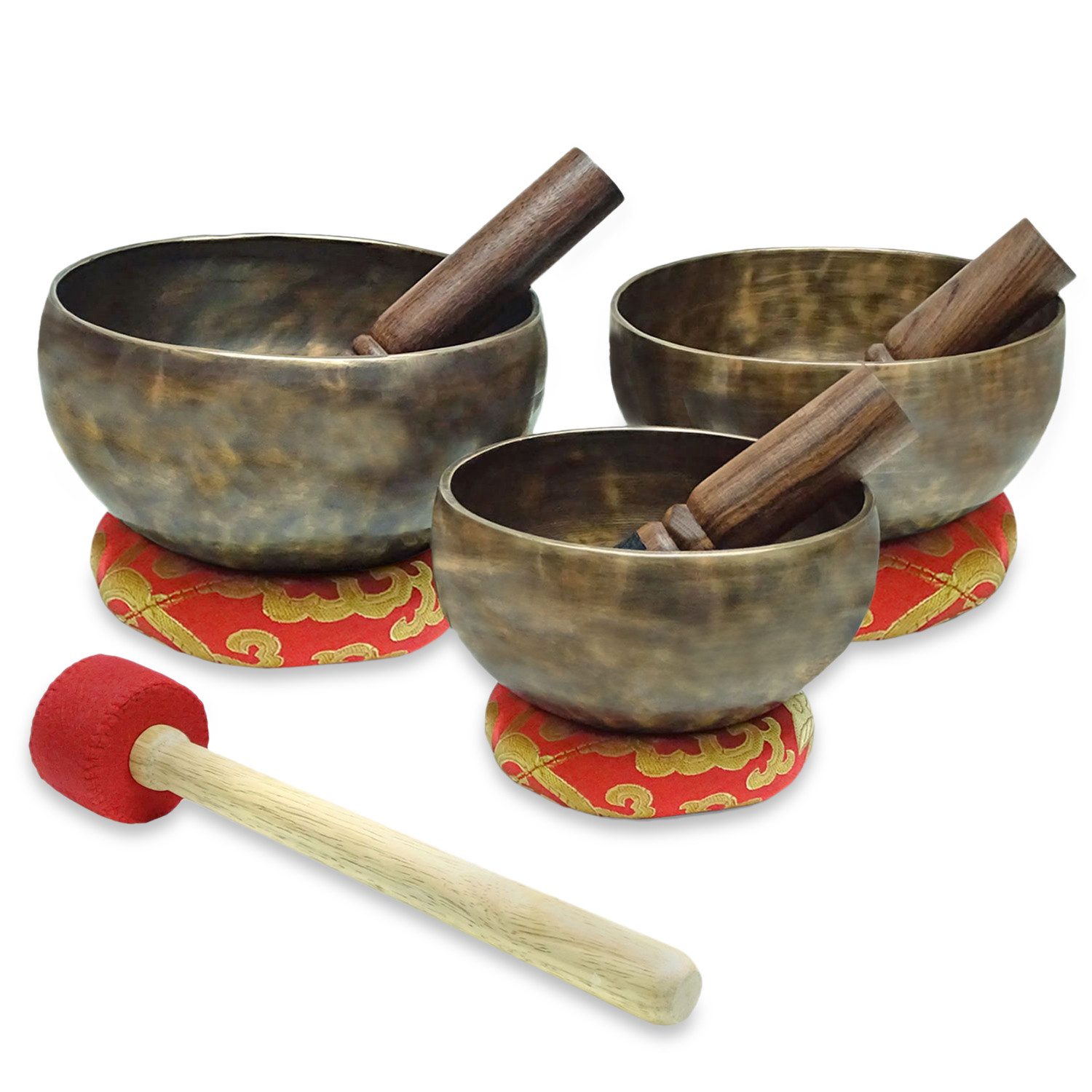 keepdrum Klangschalen keepdrum Tibetische Bronze-Klangschalen Set mit Zubehör,Bronze-Klangschalen, Bronze-Klangschalen Set mit Zubehör