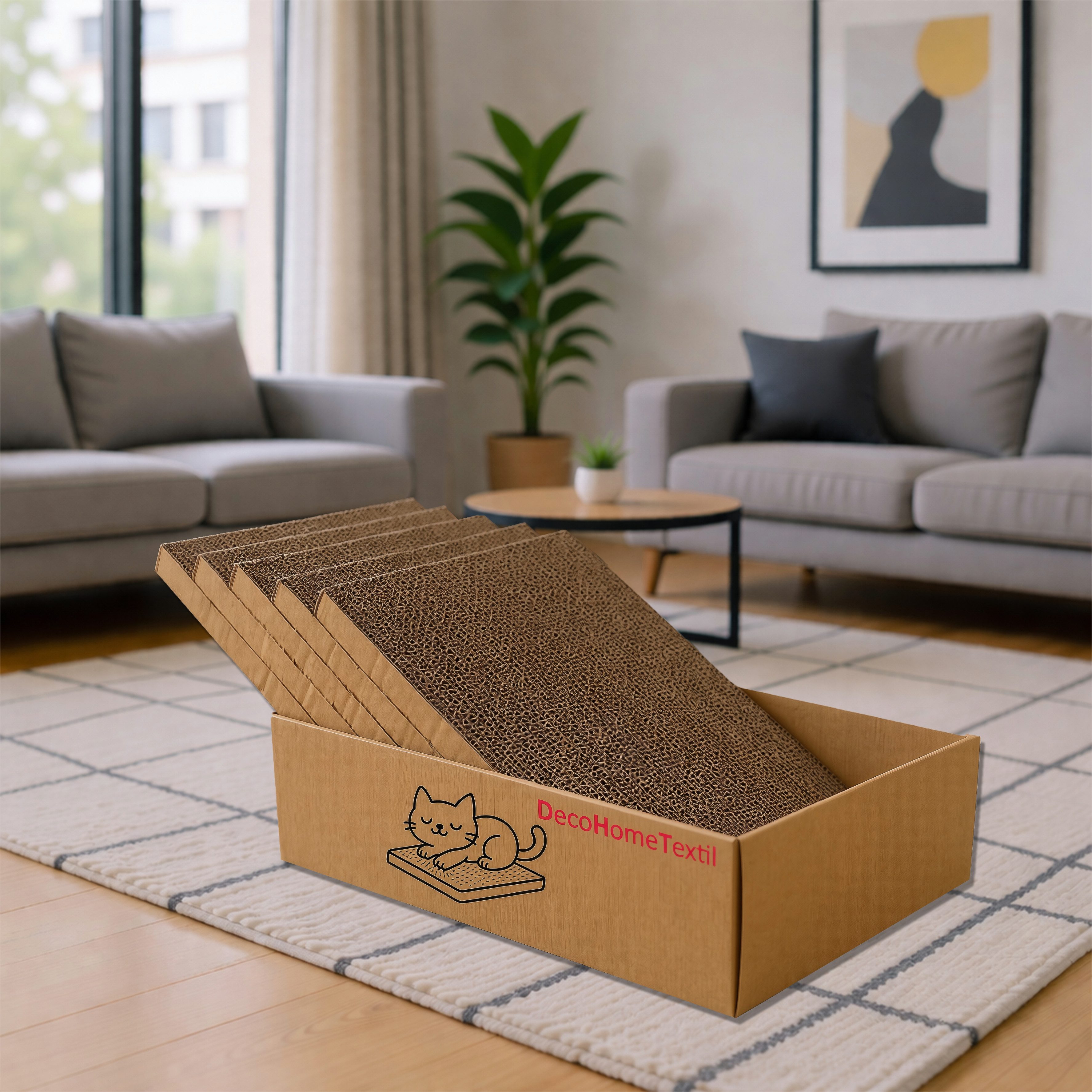 DecoHomeTextil Heimtextilmanufaktur Kratzbrett für Katzen, Kratzpappe Kratzmatte Krallenpflege