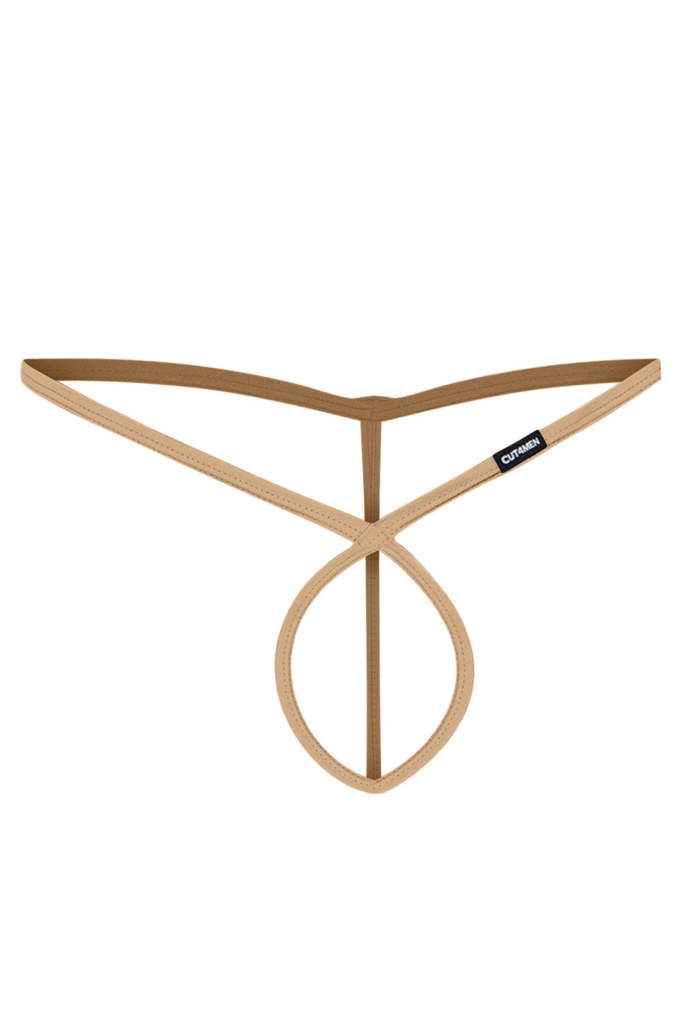 CUT4MEN String Beiger knapper Herren String ouvert Slip aus Bänder komplett offen ela