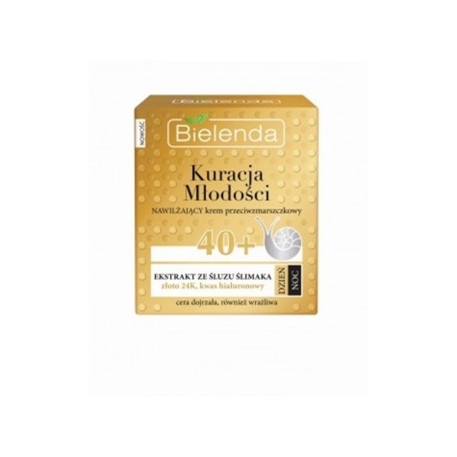 Bielenda Anti-Falten-Serum Anti-Aging Creme mit Schneckenschleim 24 Karat Gold, Hyaluronsäure 50, Hauttypen ab 40 Jahre