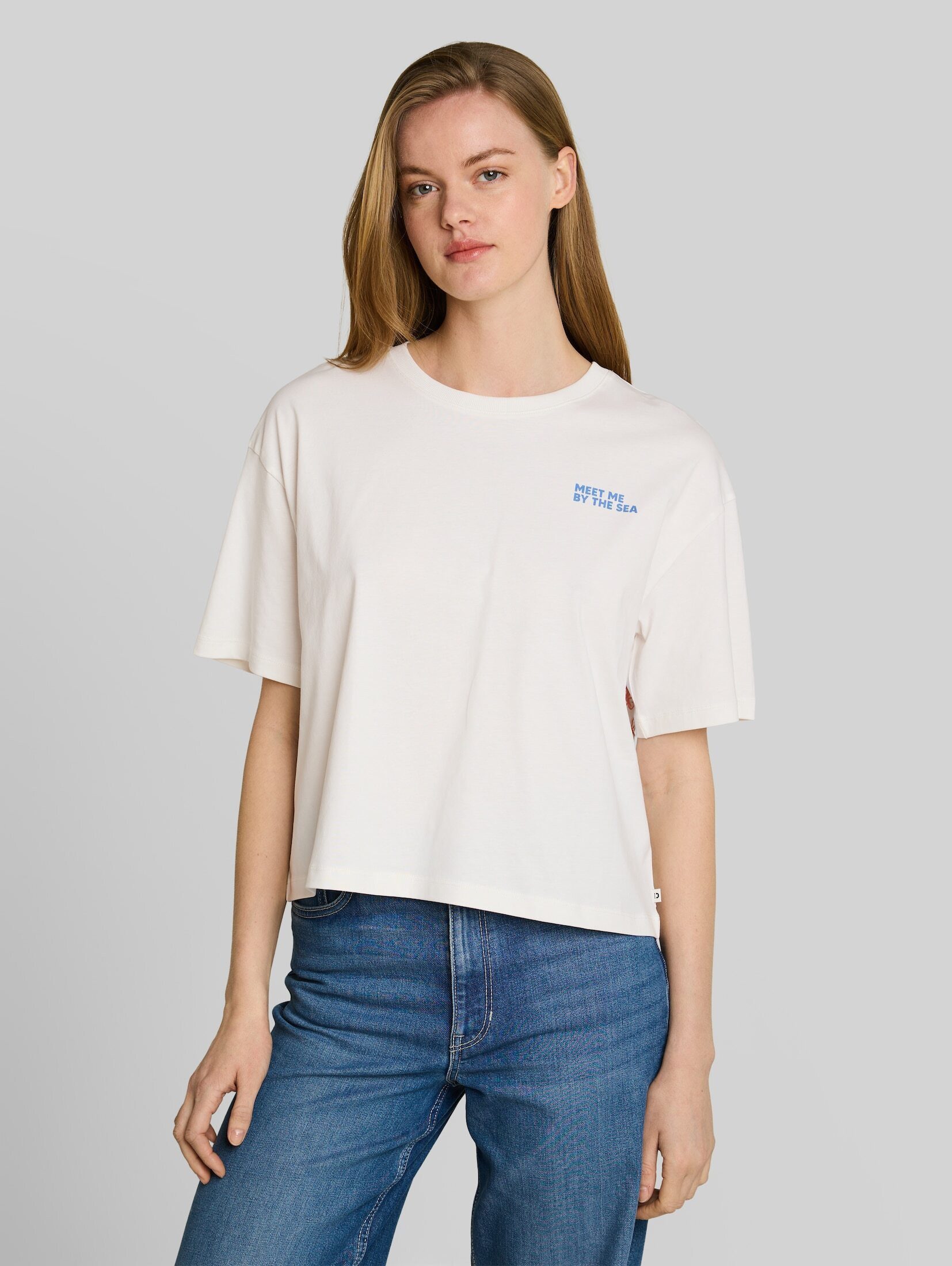 TOM TAILOR Denim T-Shirt T-Shirt Boxy Fit T-Shirt mit Rückenprint