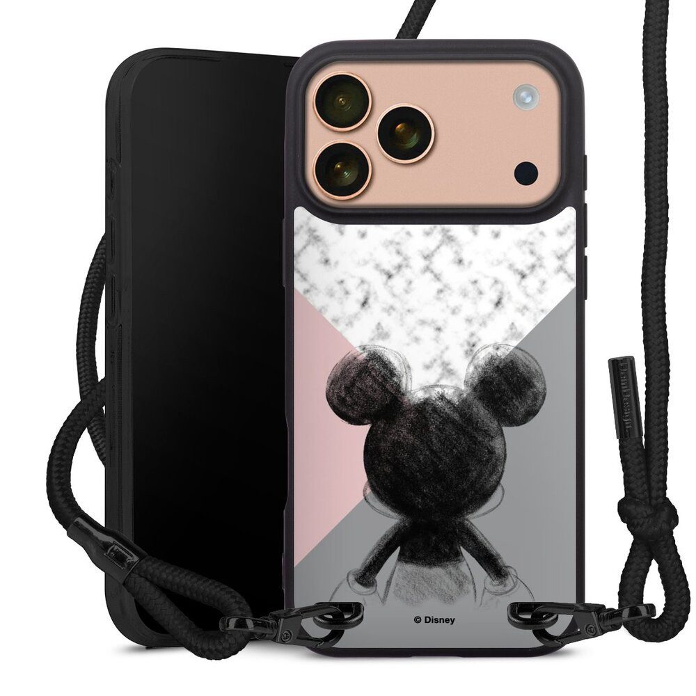 DeinDesign Handyhülle Disney Marmor Mickey Mouse Mickey Mouse Scribble, Apple iPhone 17 Pro Max Premium Handykette Hülle mit Band