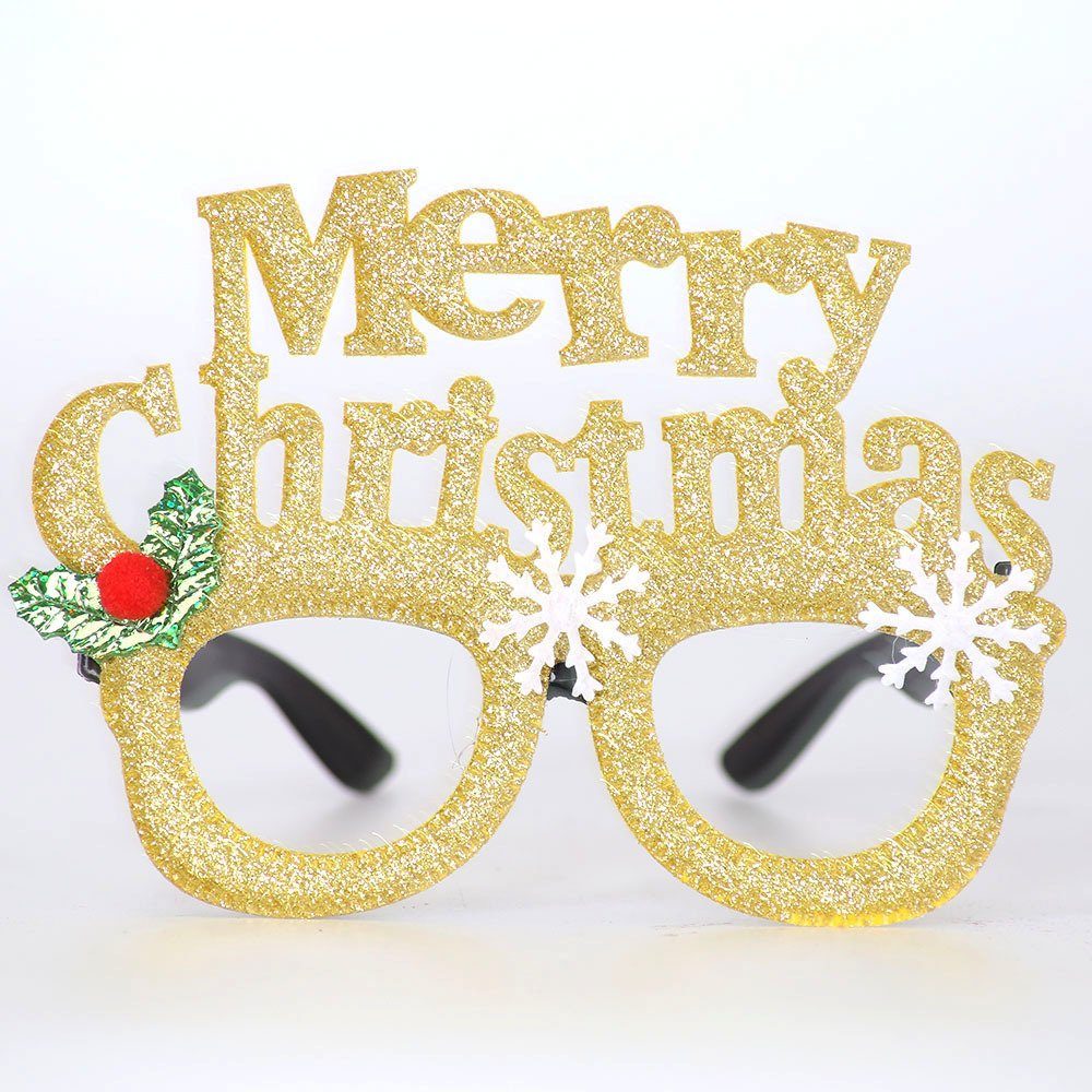 Blusmart Fahrradbrille Neuartiger Weihnachts-Brillenrahmen, Glänzende Weihnachtsmann-Brille 26