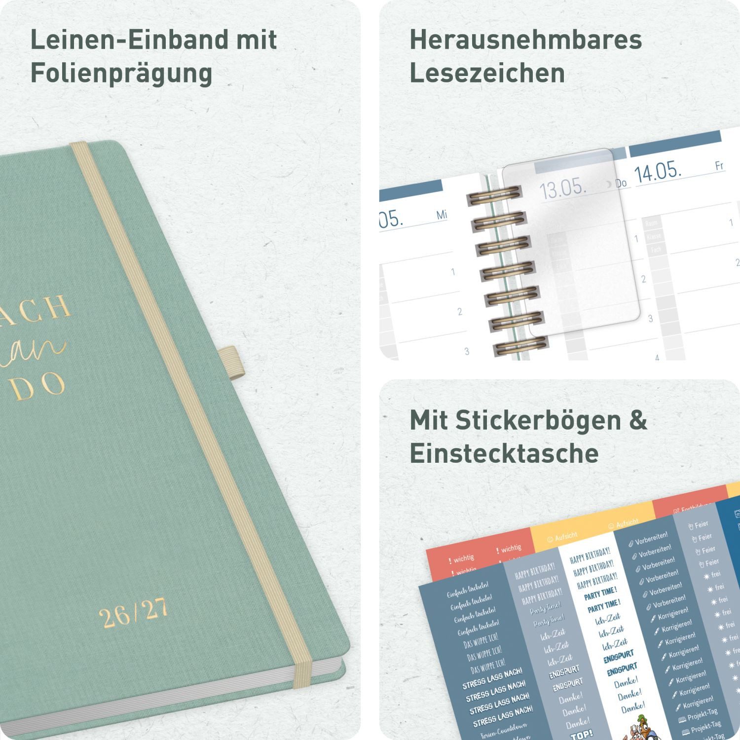 Häfft Lehrerkalender Lehrer-Planer Deluxe KL 2026/2027 / A5+