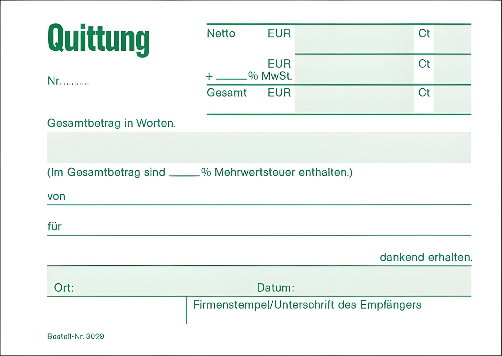 RNK Formularblock RNK Quittungsblock DIN A6 50Bl mit MwSt.