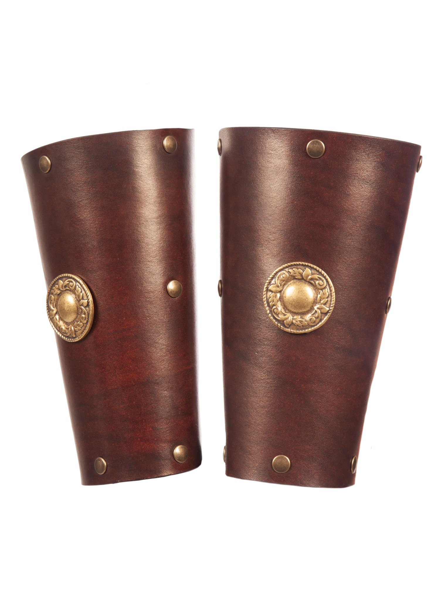 Andracor Kostüm Armschienen - Centurio, Elegante Andracor Armschienen nach antikem Vorbild aus 3-4mm dickem Le