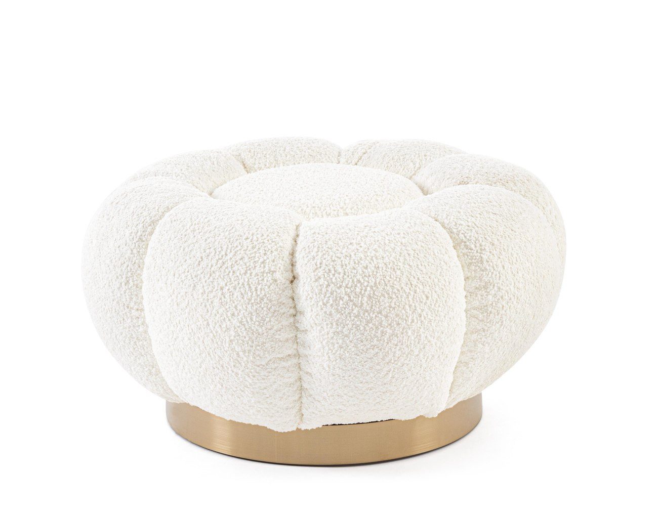 Bizzotto Pouf Florel aus Boucle-Stoff, Weiß