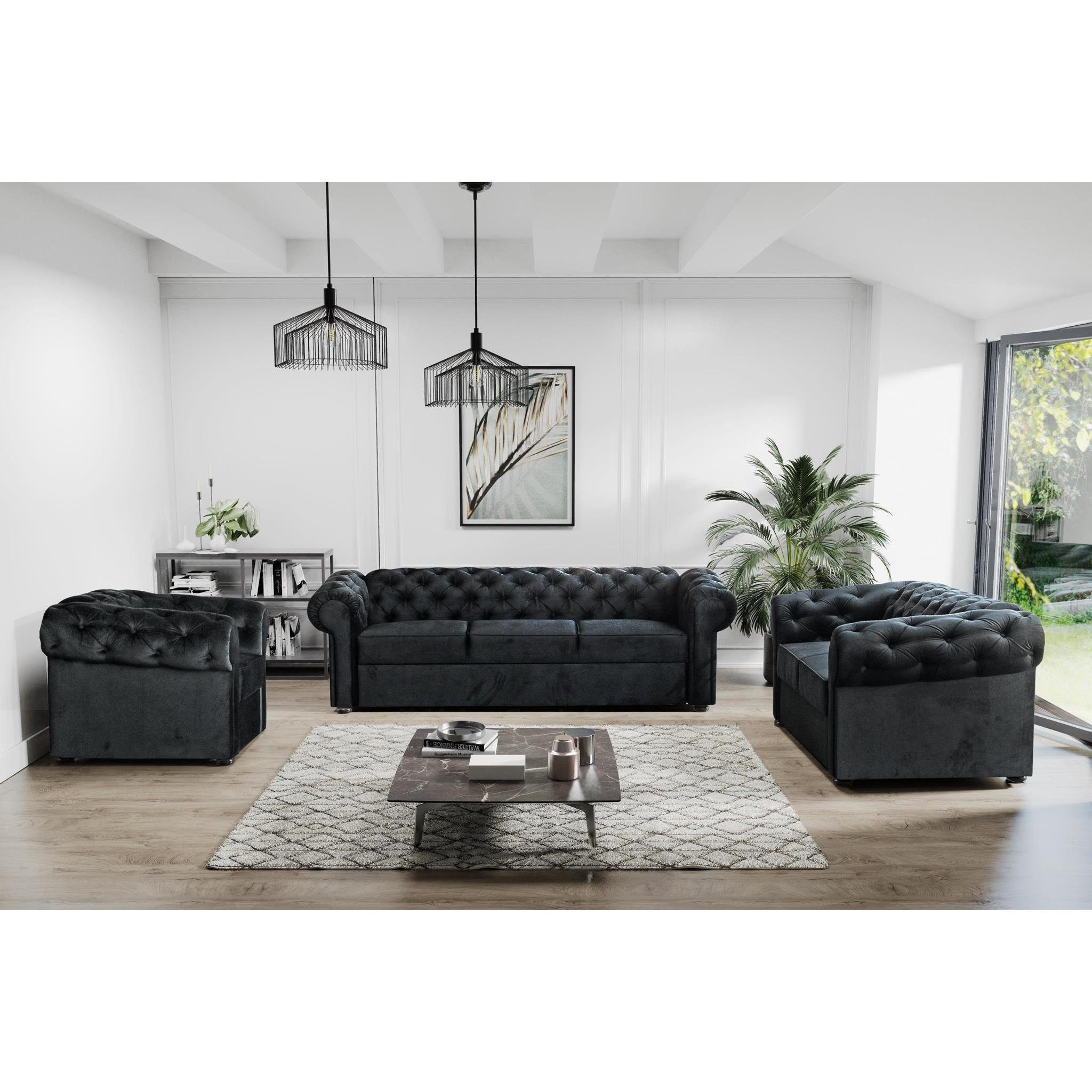 MOEBLO Polstergarnitur Couchgarnitur AVIA 321, (Wohnzimmergarnitur 3+2+1 Dr günstig online kaufen