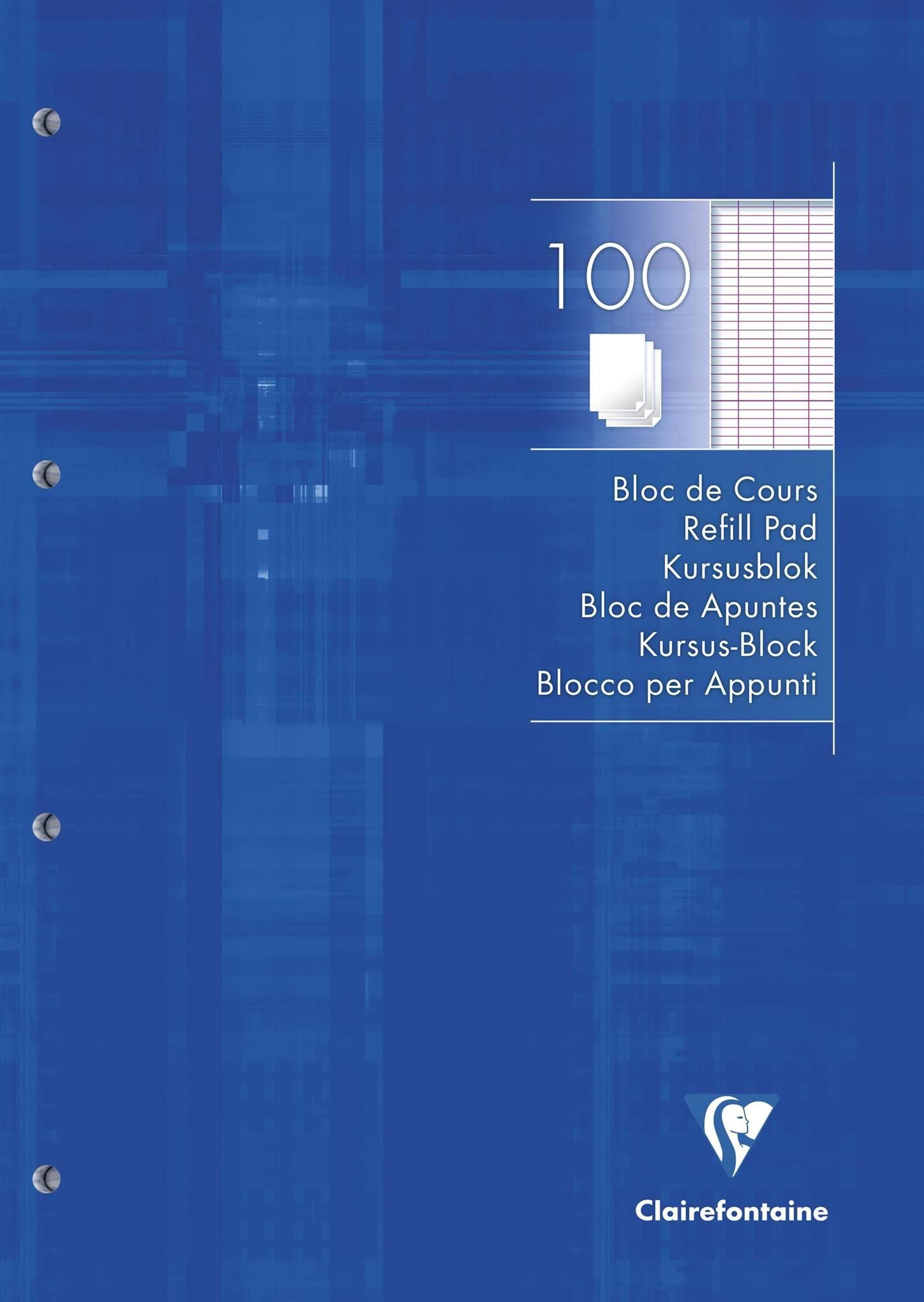 CLAIREFONTAINE Notizblock Clairefontaine Kursusblock A4 Fr-lin 4-fach gel 100Bl
