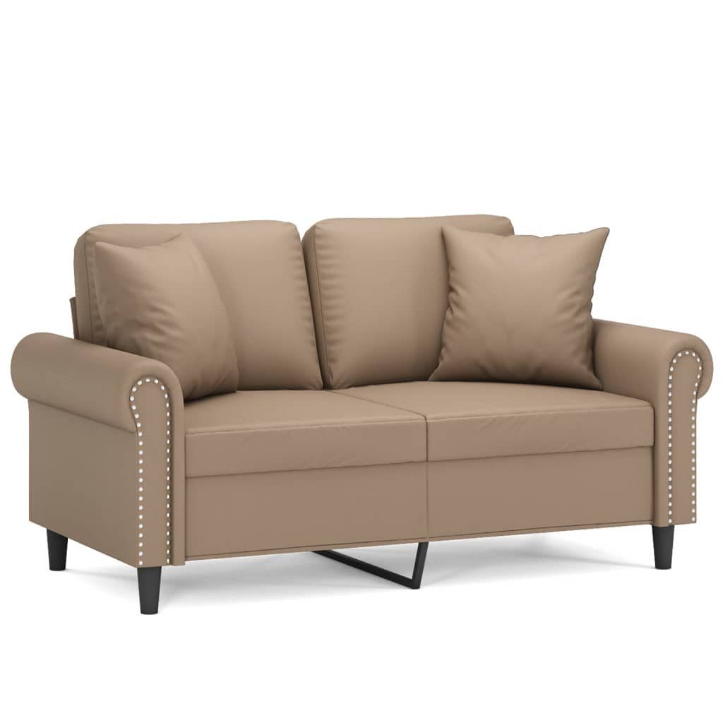 vidaXL Sofa 2-Sitzer-Sofa mit Zierkissen Cappuccino-Braun günstig online kaufen
