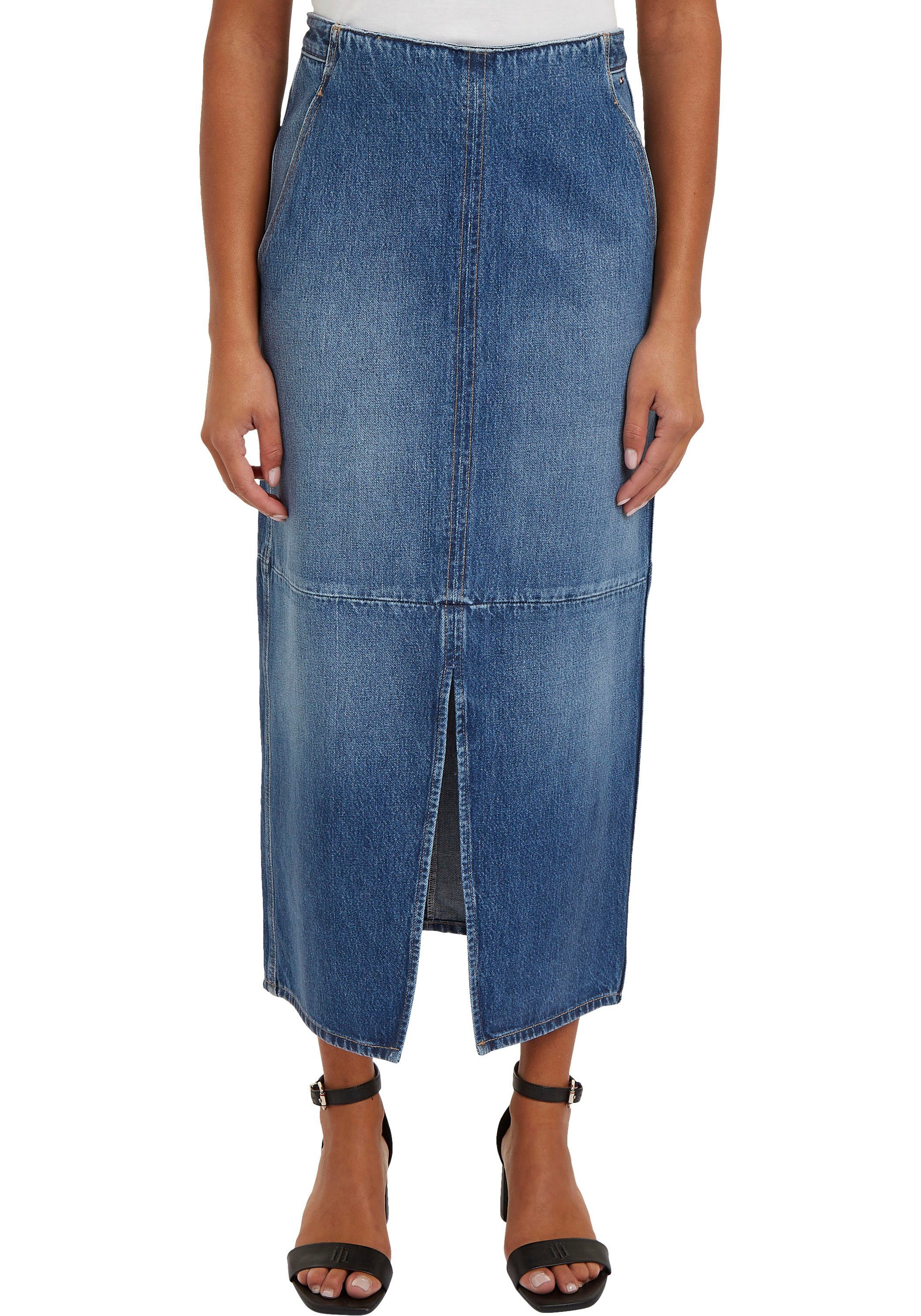 Tommy Hilfiger Bleistiftrock DNM MIDI SKIRT HW BETH CTD Webrock mit Tommy H günstig online kaufen