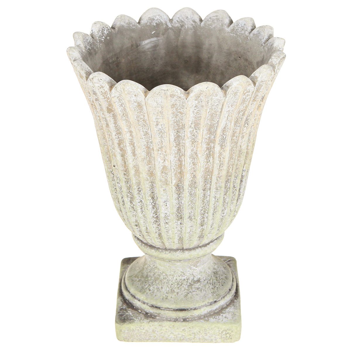 Viana Übertopf Pflanztopf Steinguss Antik Stil Grau Ø17,5cm H25cm Deko