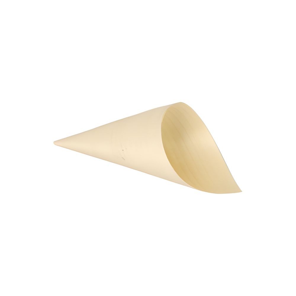 PAPSTAR Einwegbecher Fingerfood - Spitztüten, Holz pure Ø 6,5 cm, 12,5 cm 50 Stk, Holz