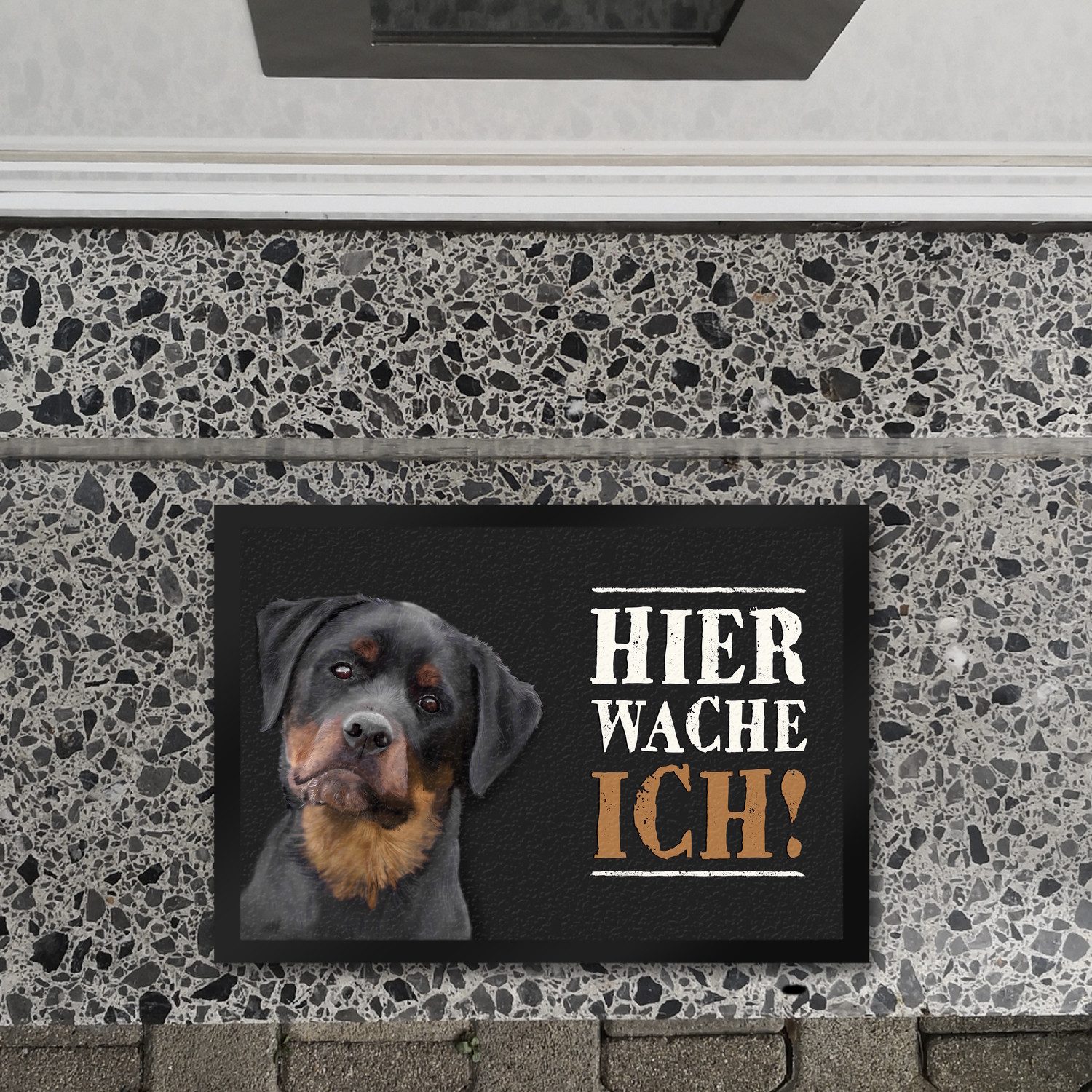 speecheese Fußmatte Hier wache ich! ROTTWEILER günstig online kaufen