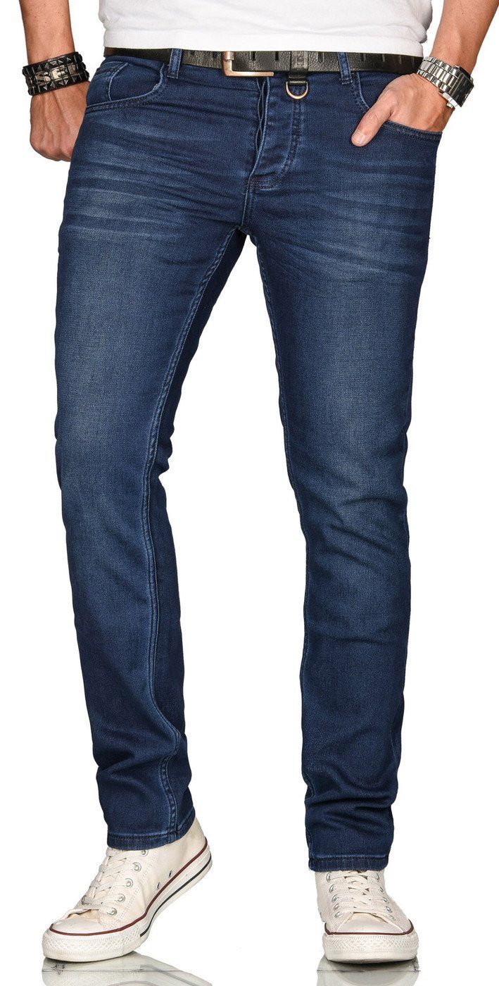Alessandro Salvarini Straight-Jeans A. Salvarini Herren Jeans Blau Multi AS günstig online kaufen
