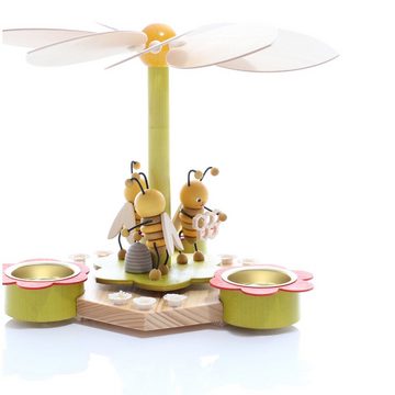 Volkskunst Zenker Osterhase Tischpyramide Bienen mit Waben und Teelichter BxHxT 23x18,5x23cm NEU