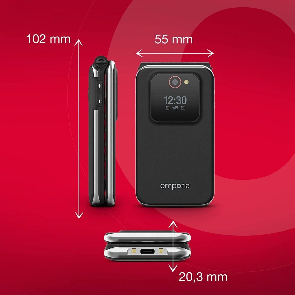 Emporia Joy LTE V228 - Seniorentelefon - Klapphandy - schwarz Smartphone (2,8 Zoll)