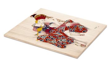 Posterlounge Holzbild Leon Nikolajewitsch Bakst, Kostüm für Nijinsky, Ballett LA PERI, Orientalisches Flair Malerei