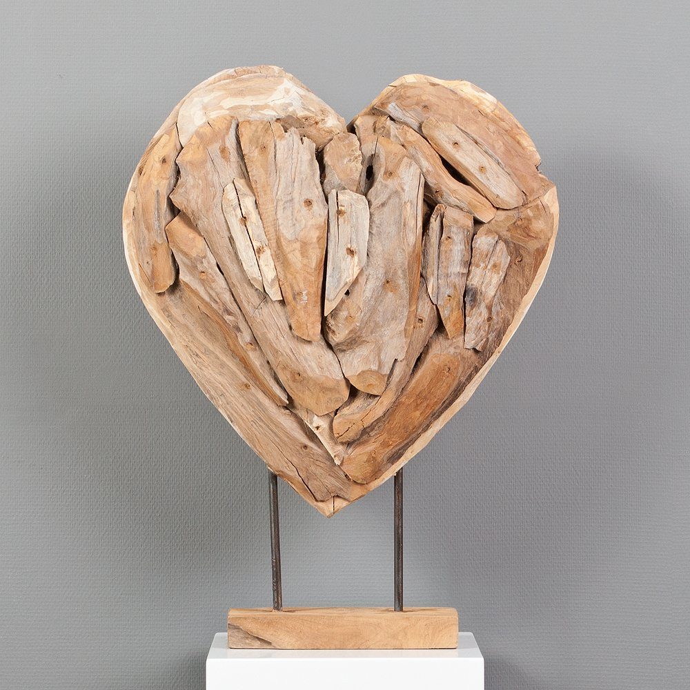 Herz-Figur aus H60cm massivem Dekoobjekt ca. HATI LebensWohnArt Teak