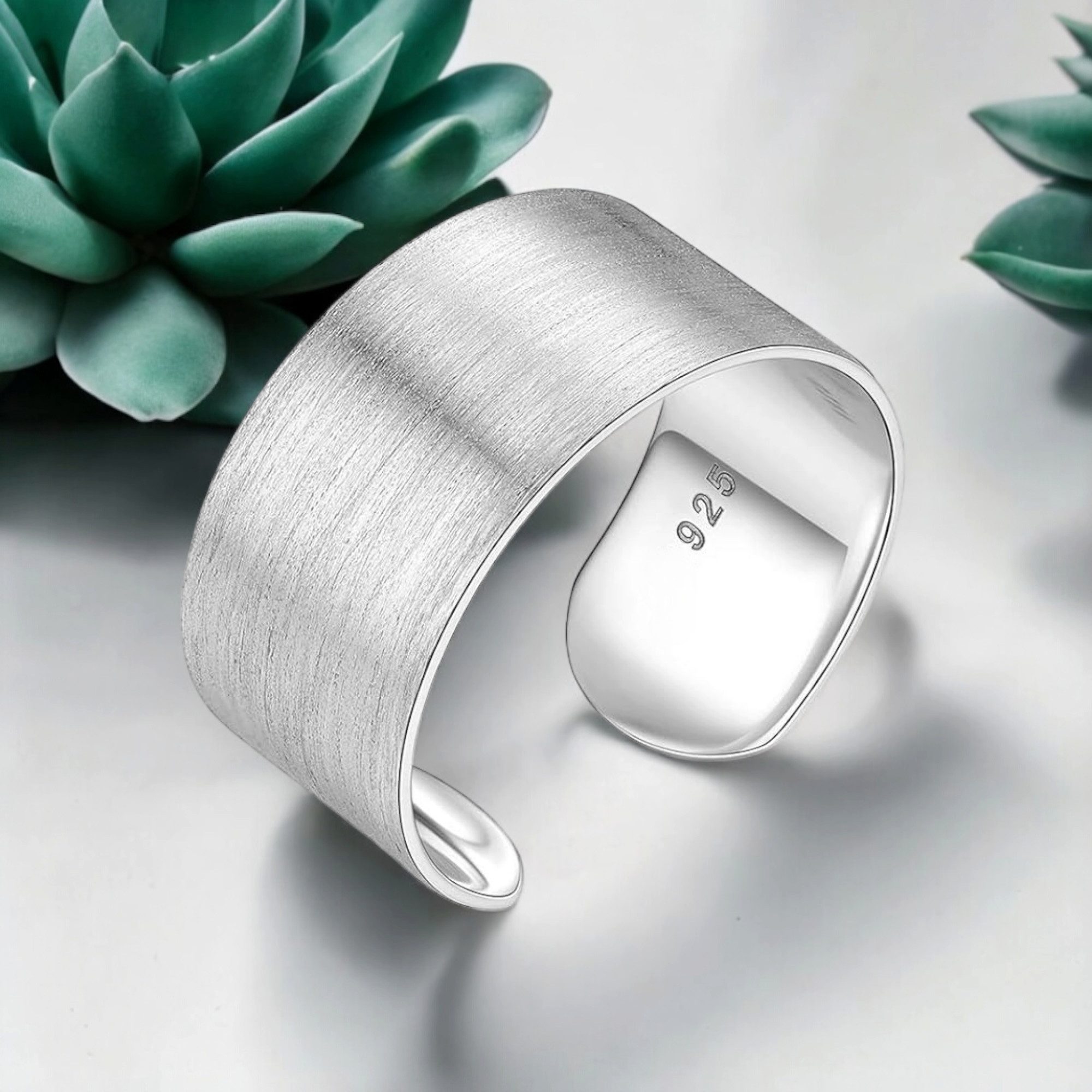 MadamLili Fingerring 925 Sterling Silber Minimalistischer Größenverstellbarer Ring