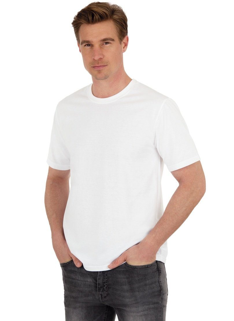 Trigema T-Shirt TRIGEMA T-Shirt aus 100% Baumwolle weiss