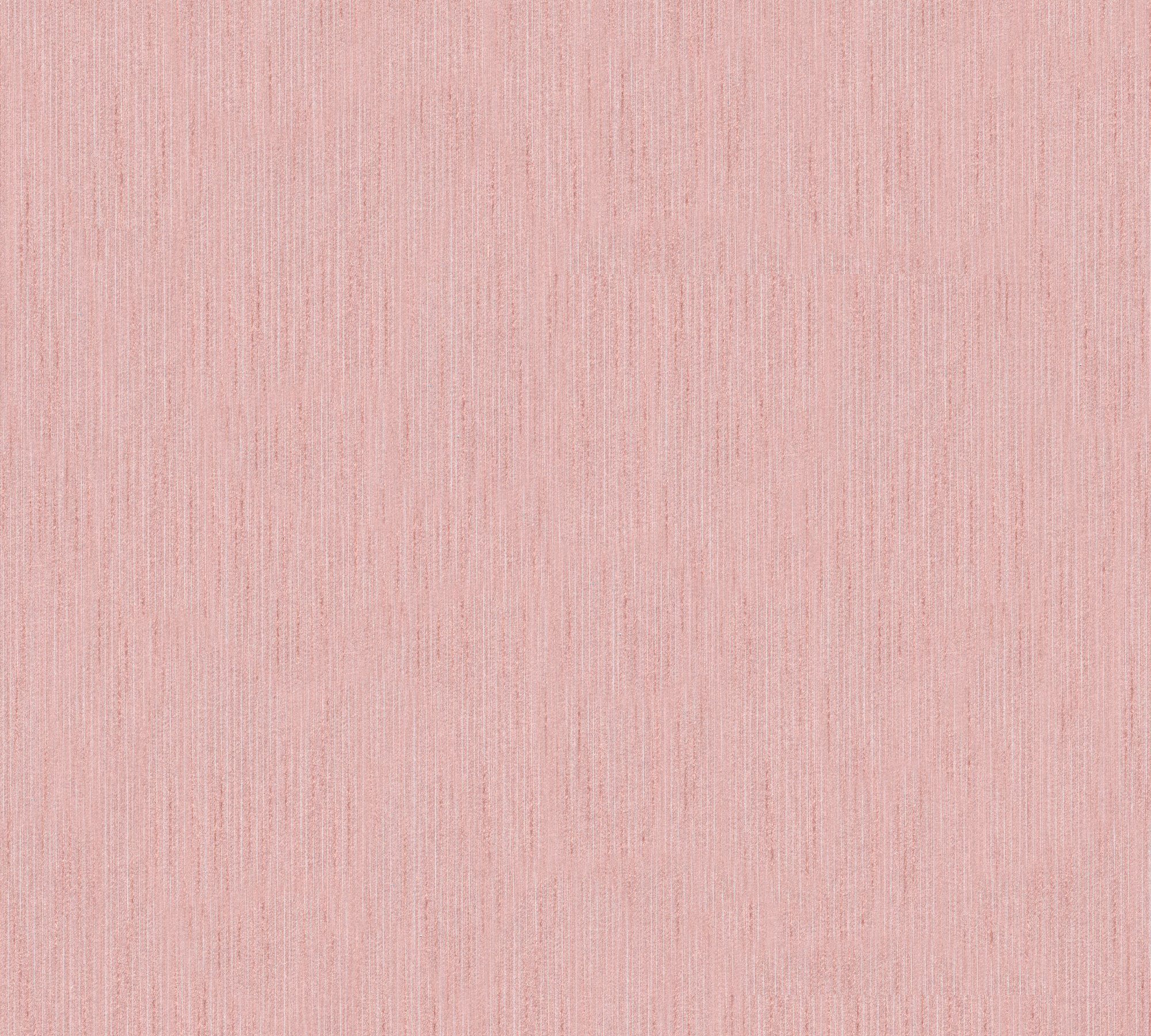 A.S. Création Architects Paper Textiltapete einfarbig, rosa Textil Metallic Uni Tapete samtig, matt, Silk