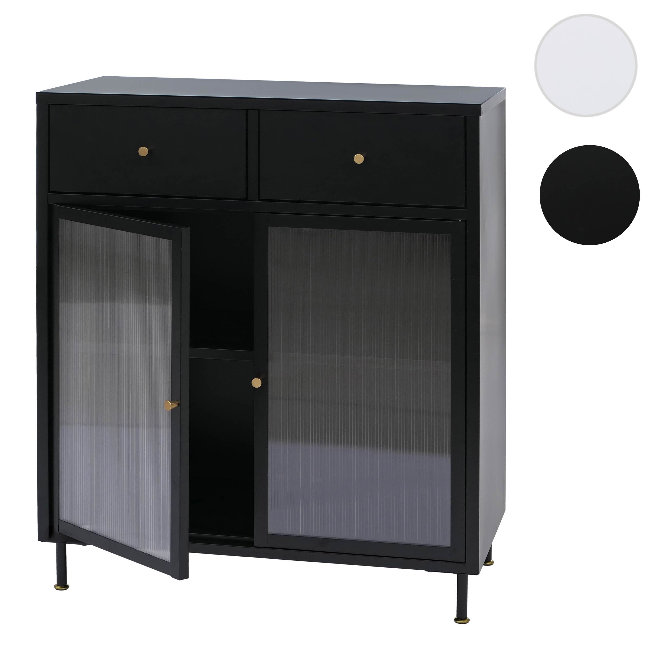 MCW Kommode MCW-O87-K, Halbtransparente Schilfglastüren für modernen Optik