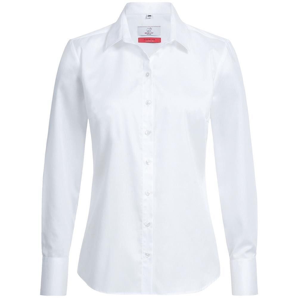 Langarmbluse Greiff Corporate Bluse PREMIUM Damen OEKO TEX® Bügelfrei Weiß 40